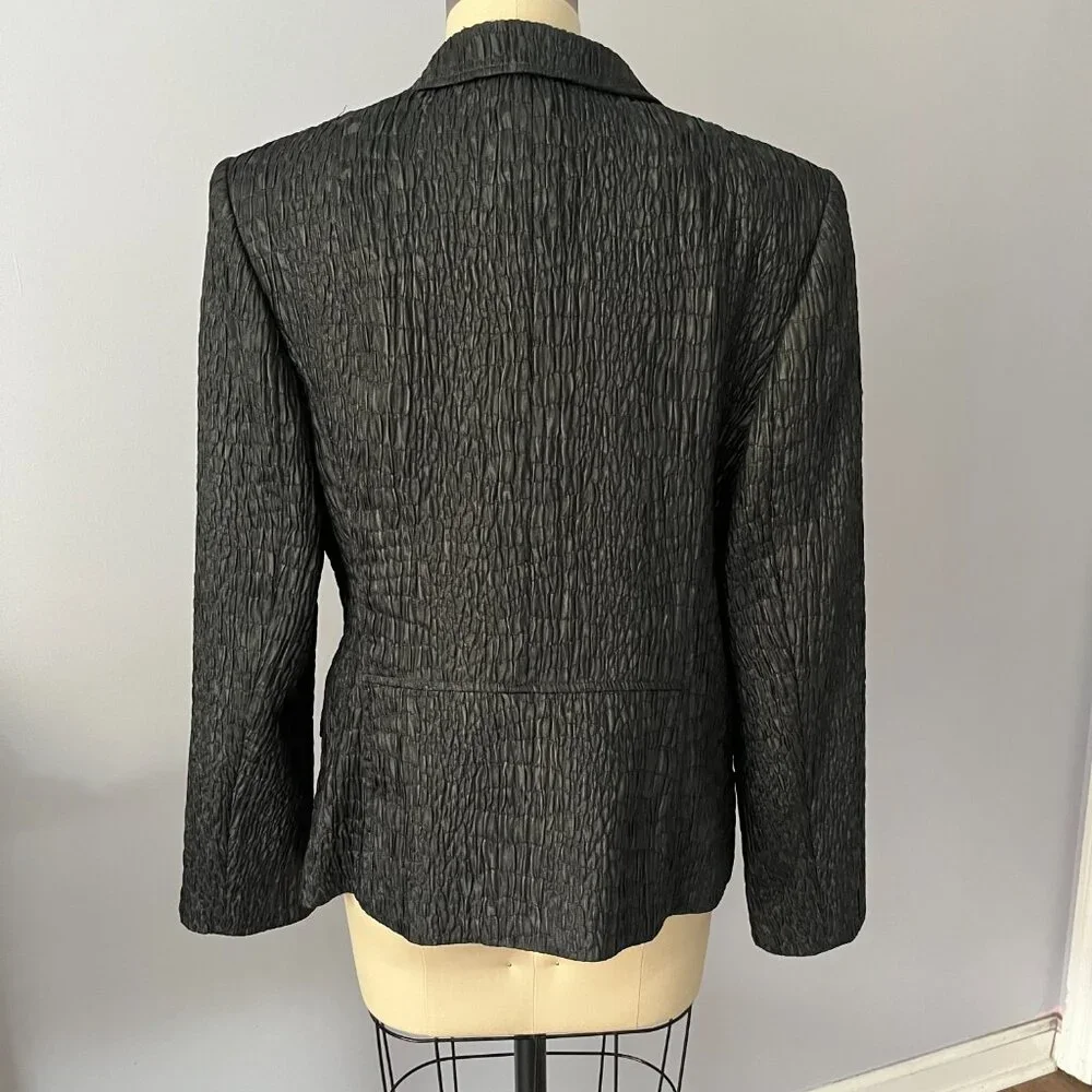 Santorelli Gianna Blazer Black Office Corporate Chic Quiet Luxury Italy Sz 10